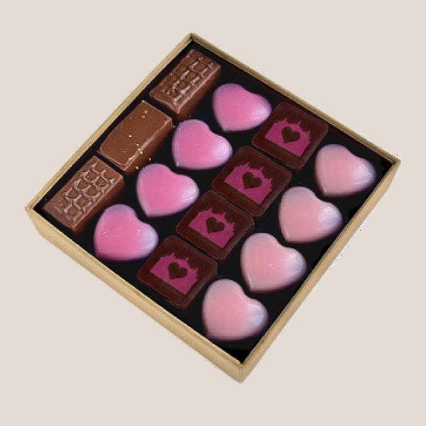 16 chocolats coeur saint valentin